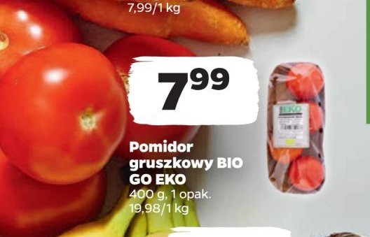 Pomidory gruszkowe Go eko promocja w Netto