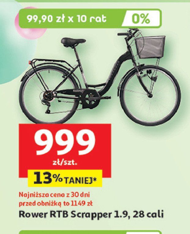Rower scrapper rtb 28" promocja w Auchan
