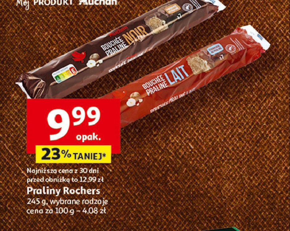 Praliny w ciemnej czekoladzie Auchan promocja w Auchan