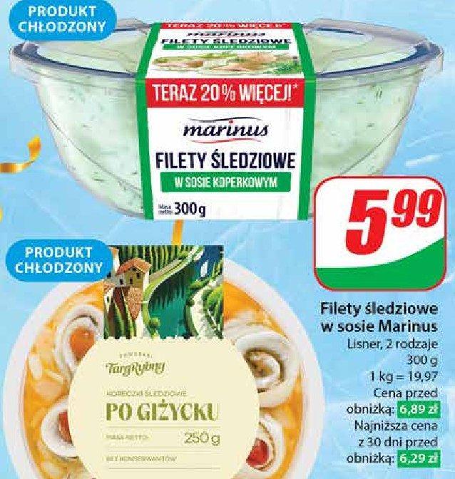 Filety śledziowe w sosie koperkowym MARINUS promocja