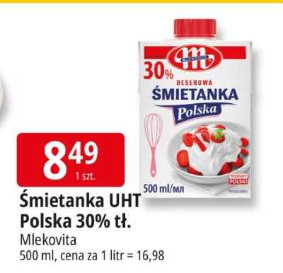 Śmietanka UHT Polska 30% tł. promocja w Leclerc