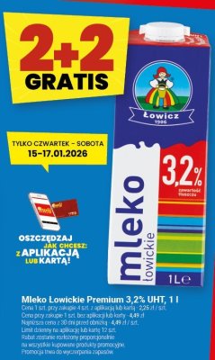 Mleko Łowickie Premium 3,2% UHT, 1 l promocja w Twój Market