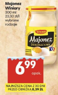 Majonez Winiary 300 ml promocja w Delikatesy Centrum