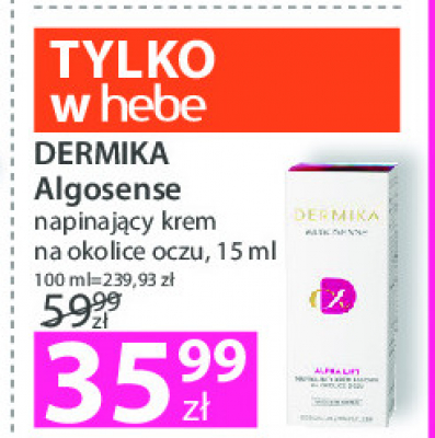 Krem algowy pod oczy Dermika algosense promocja