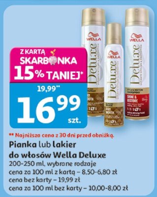 Pianka lub lakier do włosów Wella Deluxe promocja w Auchan