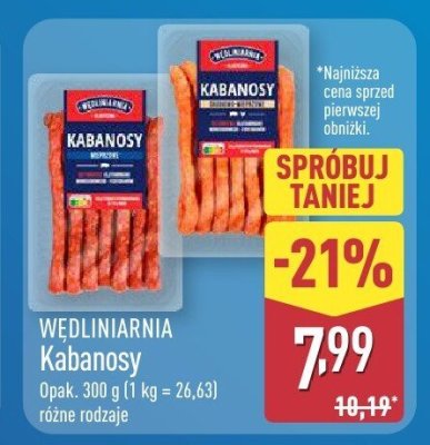 Kabanosy różne rodzaje promocja w Aldi