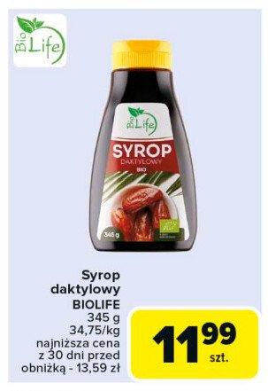 Syrop daktylowy Bio life promocja