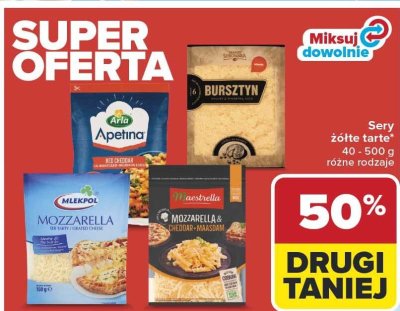 Sery żółte tarté 40-500g różne rodzaje promocja w Carrefour Market