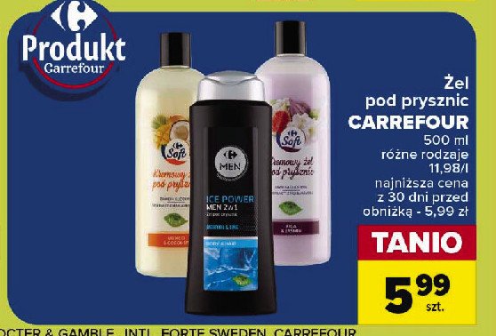 Żel pod prysznic mango & kokos Carrefour soft promocja