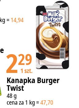 Burger twist Eti milk burger promocja
