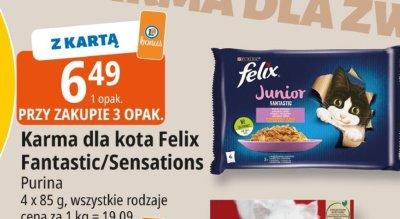 Karma dla kota Felix Fantastic/Sensations Purina promocja w Leclerc