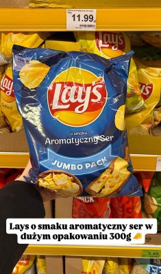 Chipsy o smaku aromatyczny ser Lay's Jumbo Pack promocja w Dino
