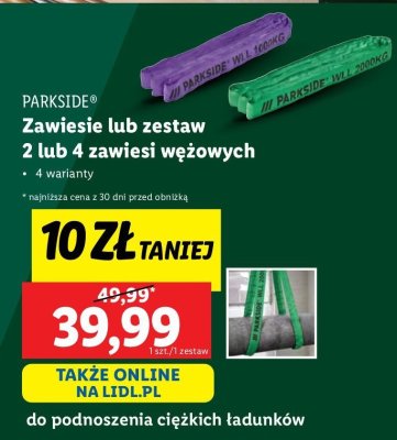 Zawiesia wężowa Parkside promocja