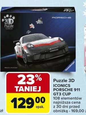 Puzzle 3D ICONICS PORSCHE 911 GT3 CUP promocja w Carrefour