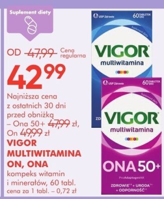 VIGOR MULTIWITAMINA ON, ONA kompleks witamin i minerałów promocja w Super-Pharm