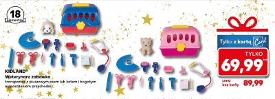 Weterynarz zabawka KIDLAND transporter z pluszowym psem lub kotem i bogatym wyposażeniem przychodnim promocja w Kaufland