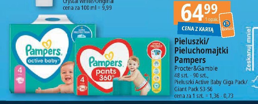 Pieluszki dla dzieci 4 Pampers active baby promocja