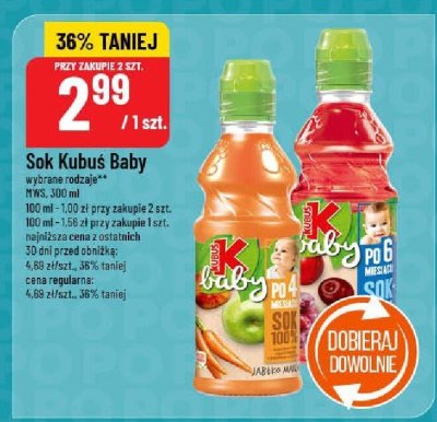 Sok Kubuś Baby promocja w POLOmarket