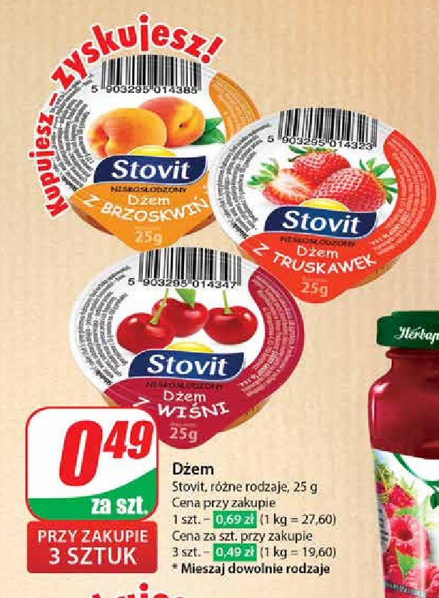 Dżem brzoskwiniowy Stovit promocja