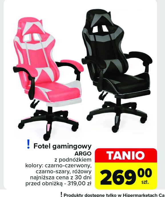 Fotel gamingowy argo czarno-czerwony promocja