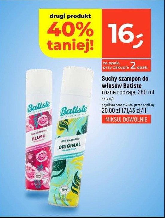 Suchy szampon blush Batiste dry shampoo promocja w Dealz