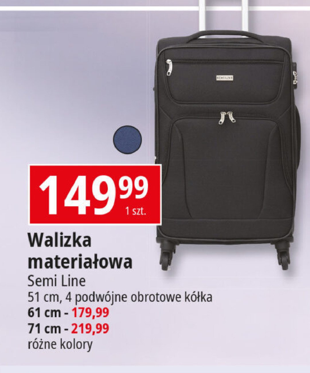 Walizka materiałowa 61 cm Semi line promocja