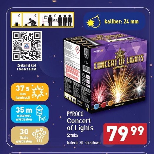 Bateria concert of lights Pyroco promocja w Aldi