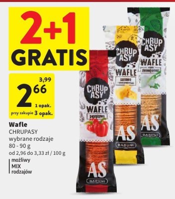 Wafle CHRUPASY wybrane rodzaje promocja w Intermarche