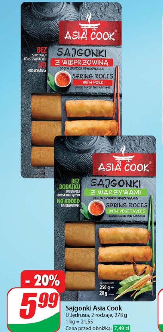 Sajgonki z wieprzowin膮 + sos Asia cook promocja