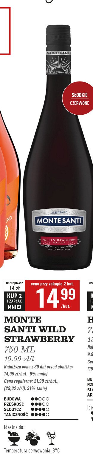 Wino Monte santi wild strawberry promocja