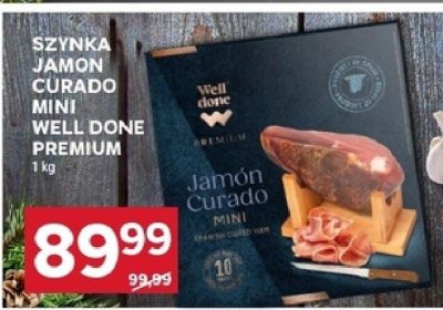 Szynka jamon curado mini Well Done Premium promocja w Stokrotka