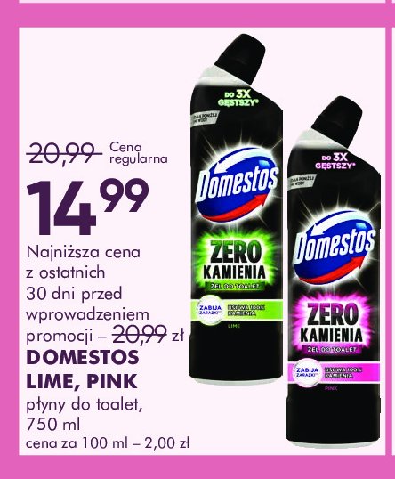 Żel do wc pink Domestos zero kamienia promocja w Super-Pharm