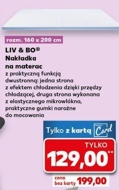 Nakładka na materac 160 x 200 cm Liv & bo promocja w Kaufland