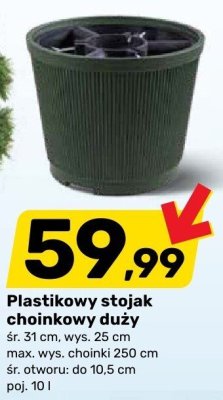 Plastikowy stojak choinkowy duży promocja w Bricomarche