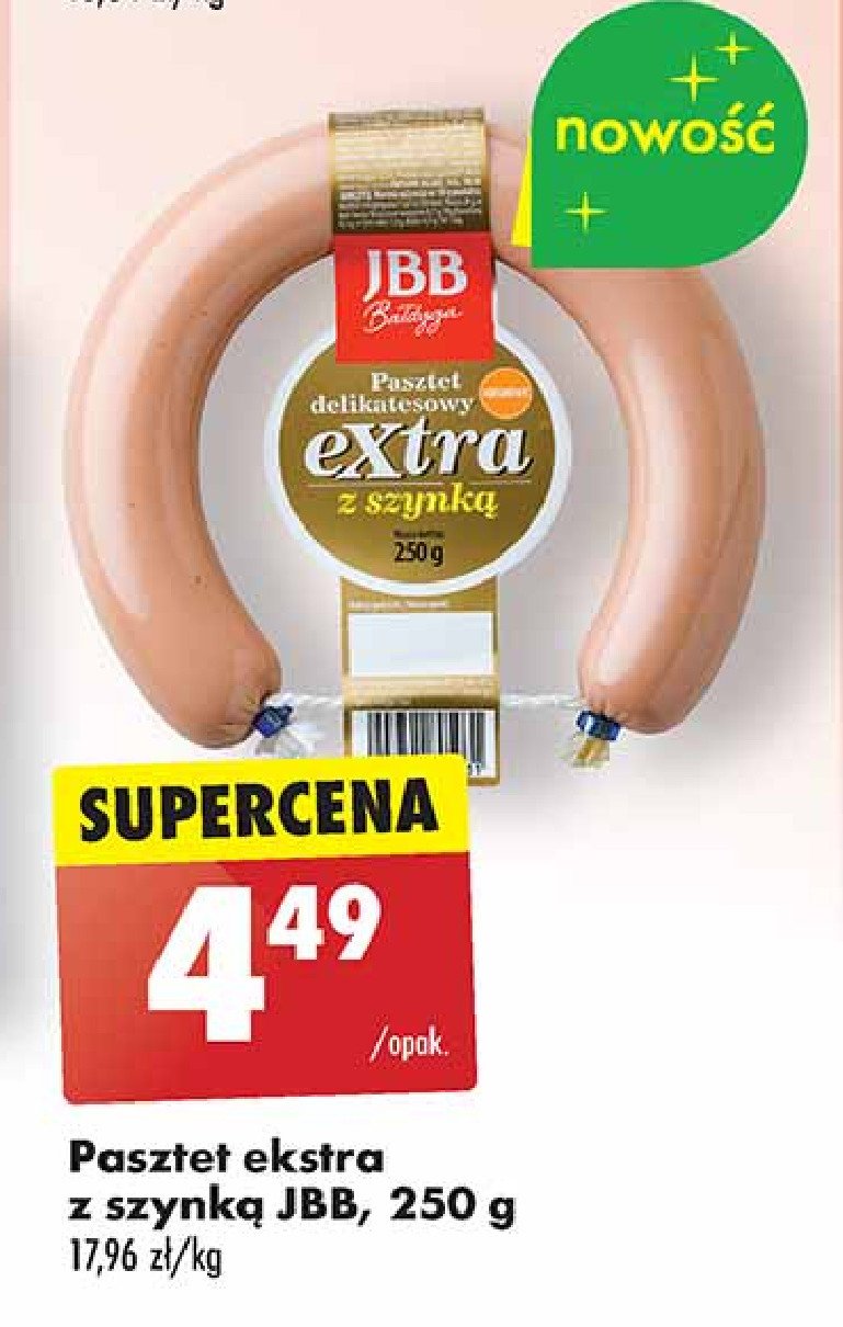 Pasztet extra z szynką Jbb bałdyga promocja w Biedronka