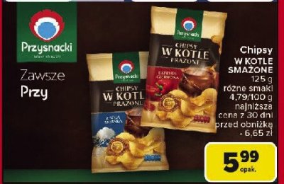 Chipsy w kotle pra偶one z sol膮 morsk膮 Przysnacki promocja