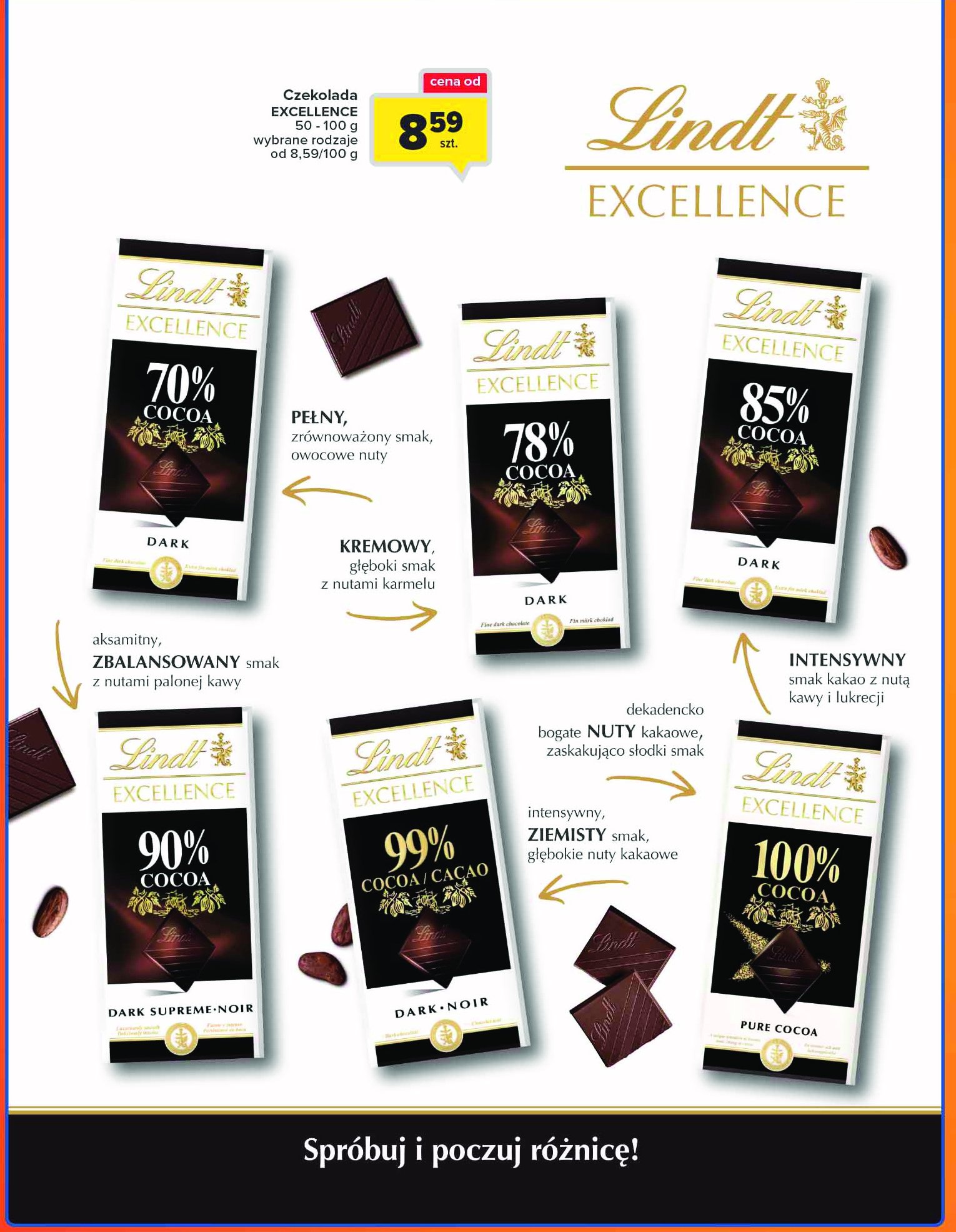 Czekolada 90 % cocoa Lindt excellence promocja
