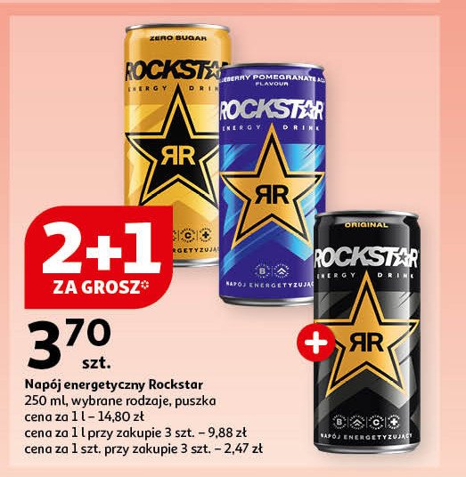 Napój energetyczny pure zero Rockstar energy drink promocja