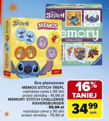 Gra planszowa MEMOS STITCH TREFL, MEMORY STITCH CHALLENGE RAVENSBURGER promocja w Carrefour