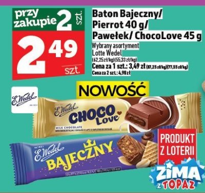 Baton Bajeczny/Pierrot 40 g/Pawełek ChocoLove 45 g promocja w TOPAZ