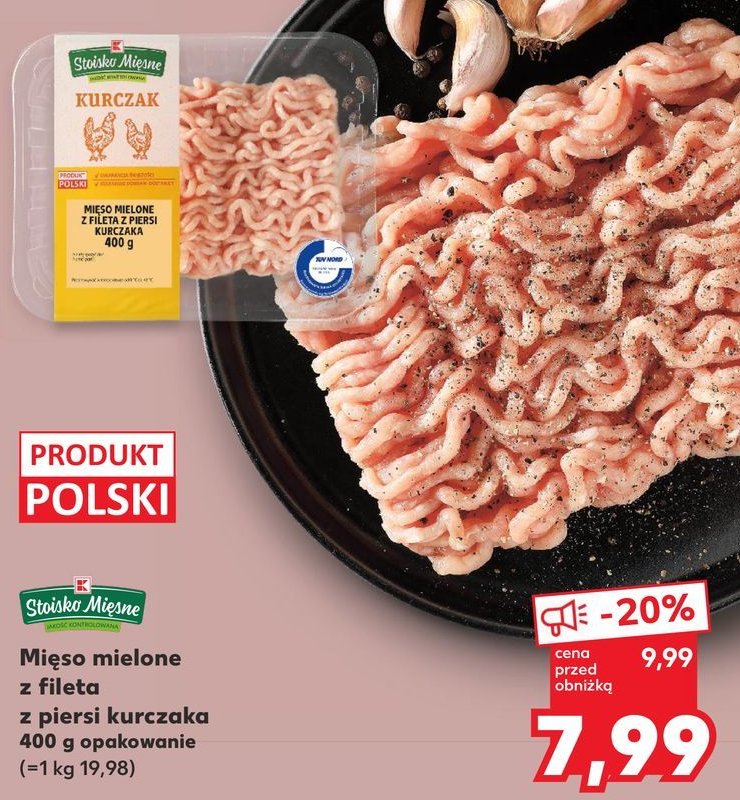 Mięso mielone z fileta z piersi kurczaka Stoisko mięsne promocja w Kaufland