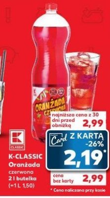 Napój oranżada czerwona K-classic promocja