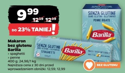 Makaron bez glutenu Barilla spaghetti, penne promocja w Netto