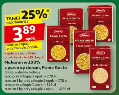 Makaron w duecie z pszenicy durum, Primo Gusto promocja w Auchan