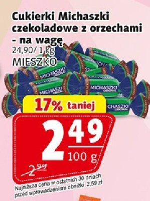Cukierki Michaszki czekoladowe z orzechami na wagę promocja w Prim Market