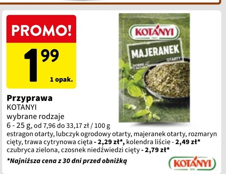 Trawa cytrynowa cięta Kotanyi promocja w Intermarche