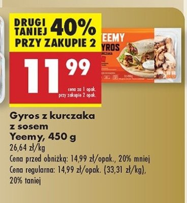 Gyros z kurczaka Yeemy promocja
