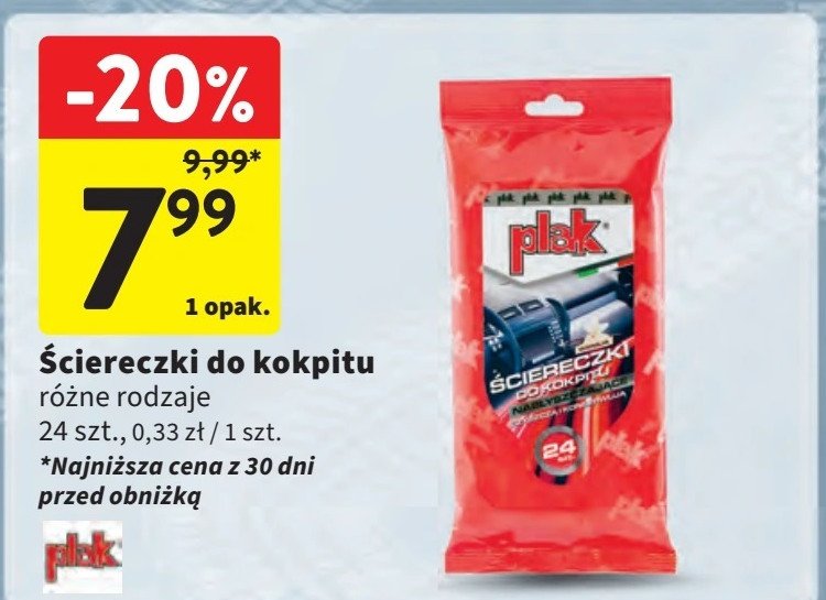 Ściereczki do kokpitu nabłyszczające Plak promocja w Intermarche