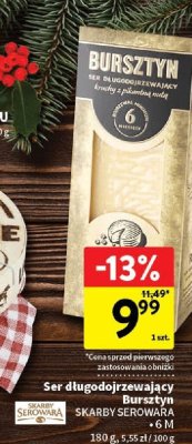 Ser długodojrzewający Bursztyn Skarby Serowara promocja w Intermarche