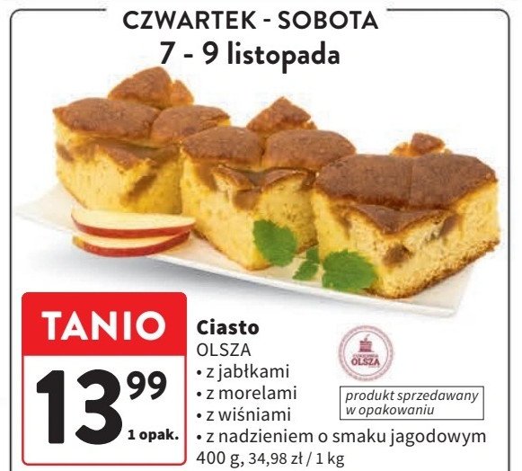 Ciasto z jagodami Olsza promocja